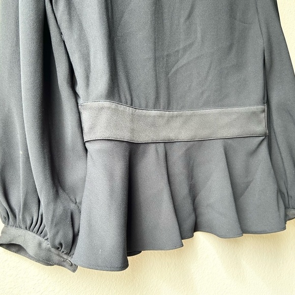 JOIE Monisha Black Shawl Collar Peplum Blouse Sz M - Picture 11 of 14